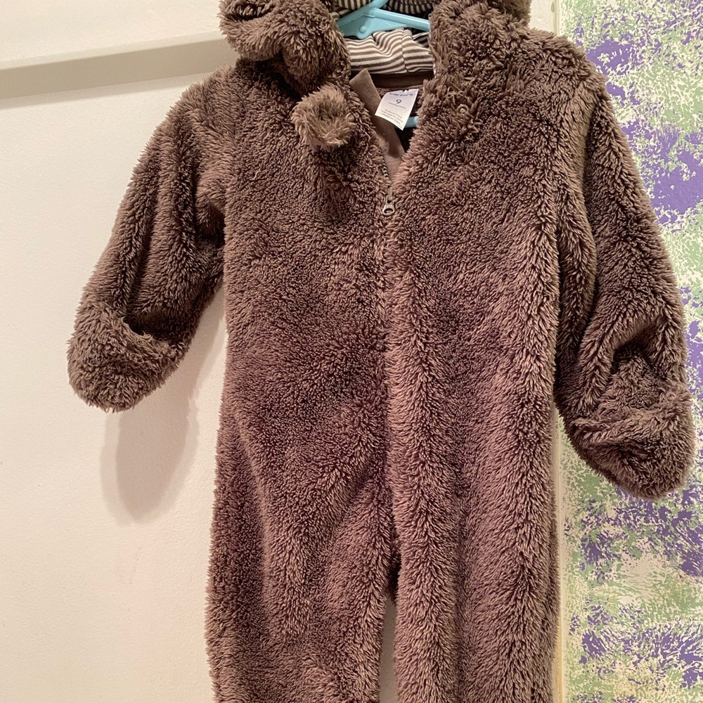 Boys or girls carters bunting for winter has bear ears on the ears and feet